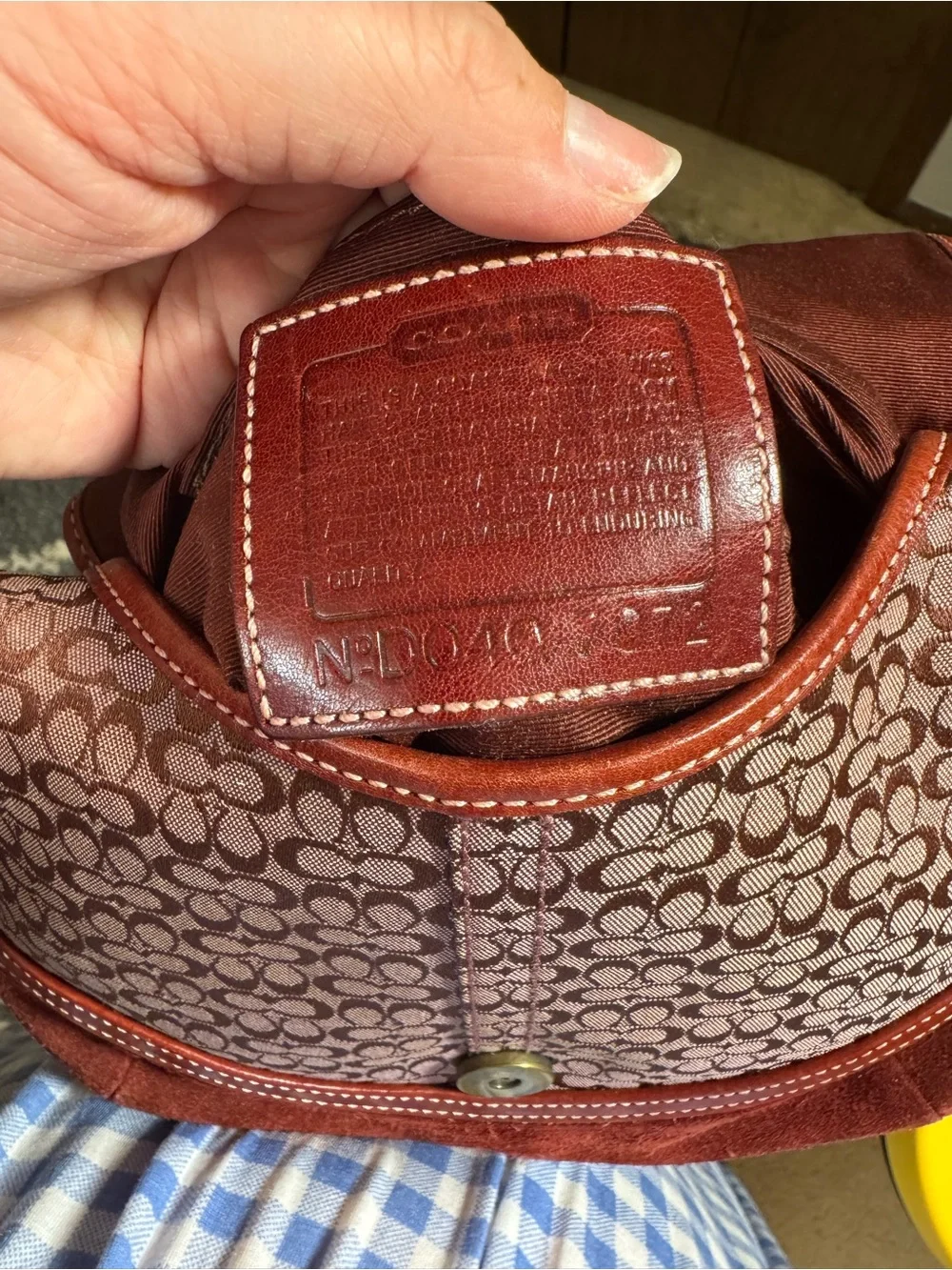 Coach Red Suede Signature Hobo Bag